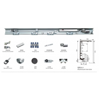 HXM curved double opening projection sliding door